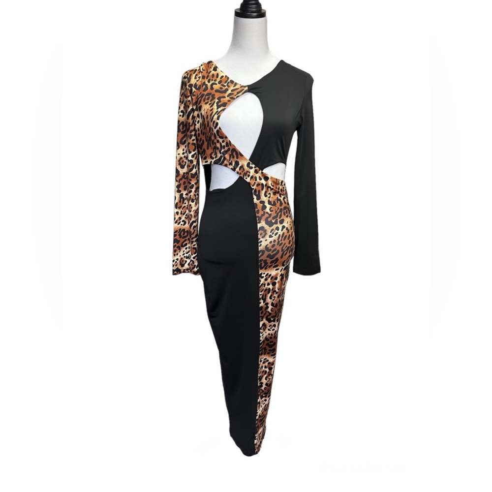 CBR Maxi Animal Print Maxi Dress *NEW*/ Color: Black / Size: Medium